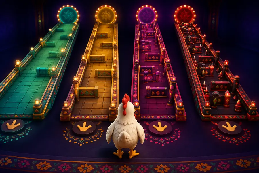 Four Chicken Road difficulty routes from easy to hardcore