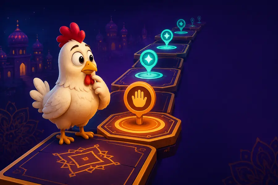 Chicken Road route with progressive checkpoints and a stop decision